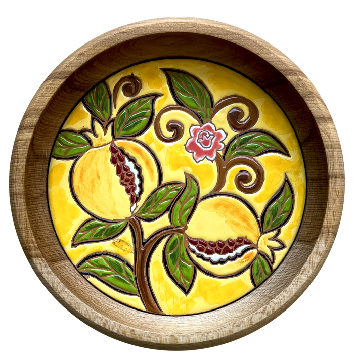 Wooden Tray with Ceramic Tile