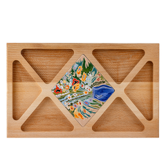 Saryan's Art Wooden Tray with Ceramic Tile
