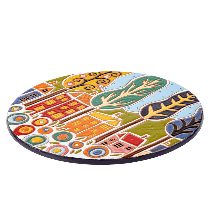 City Painting Ceramic Decorative Cheeseboard