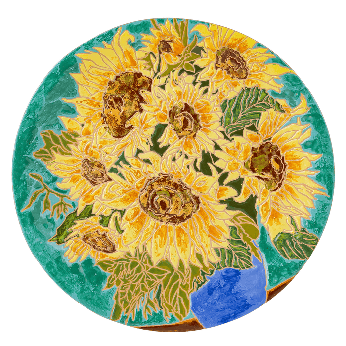 Sunflower Themed Ceramic Decorative Plate