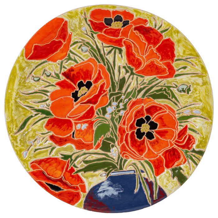 Flower Themed Ceramic Decorative Plate