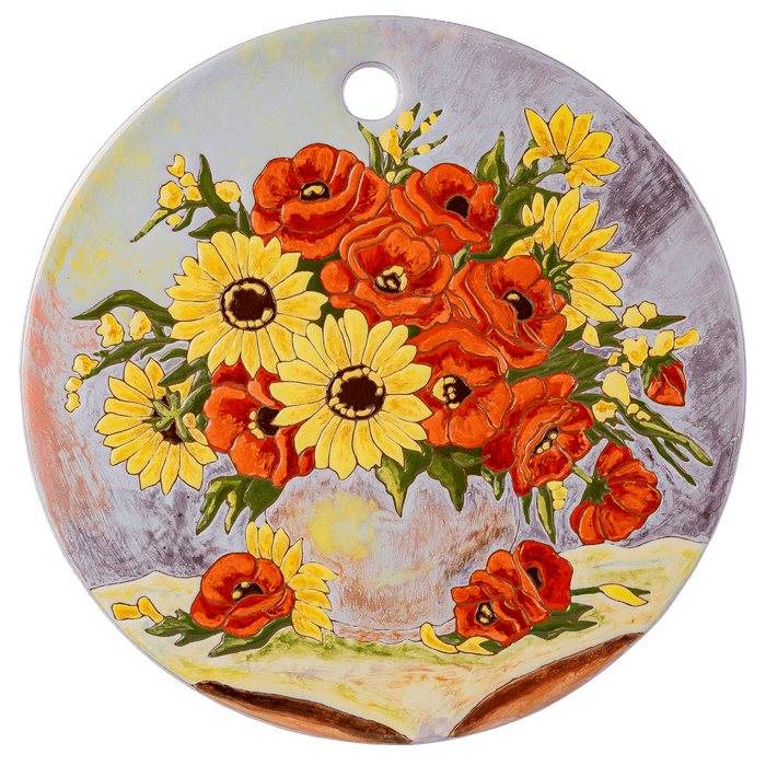 Flower Themed Ceramic Decorative Cheeseboard