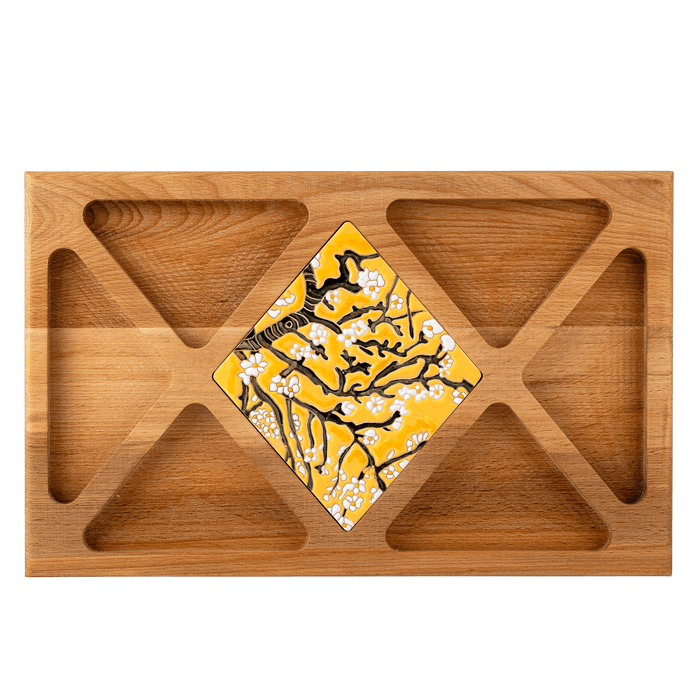 Van Gogh's Art Wooden Tray with Ceramic Tile