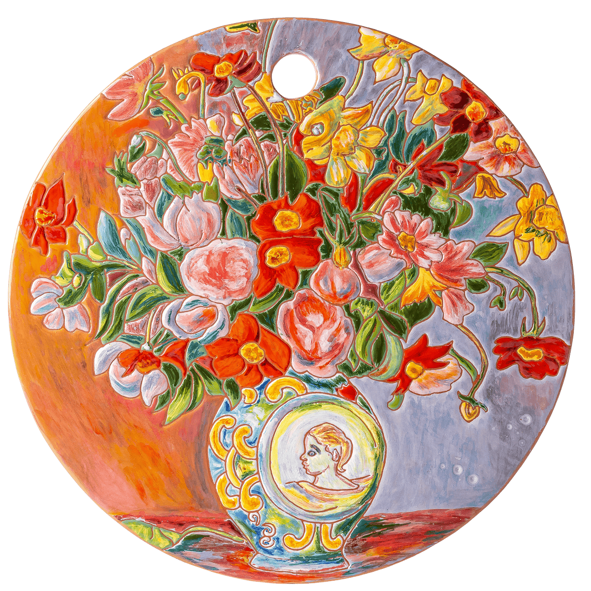 "Vase Of Flowers" by Pierre Auguste Renoir Ceramic Decorative Cheeseboard