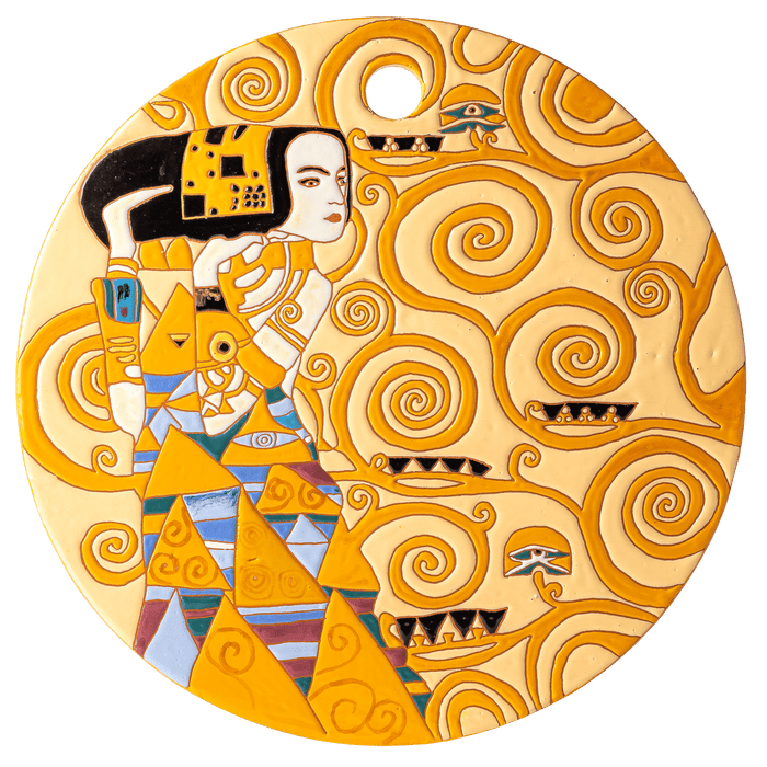 "Expectation" by Gustav Klimt Ceramic Decorative Cheeseboard