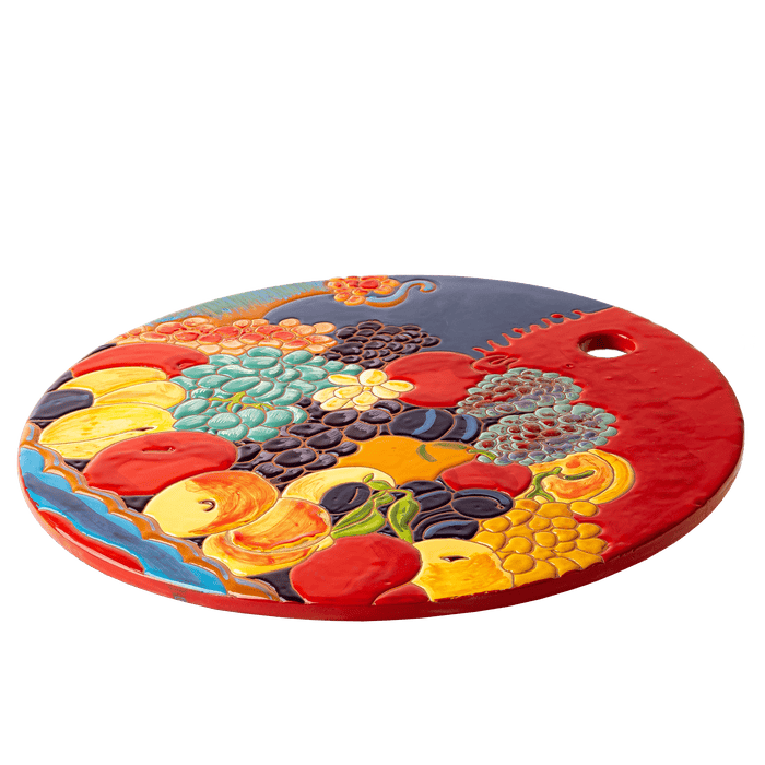 Armenian Fruit Themed Ceramic Decorative Cheeseboard