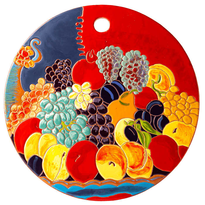 Armenian Fruit Themed Ceramic Decorative Cheeseboard