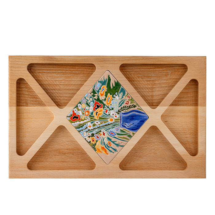 Saryan's Art Wooden Tray with Ceramic Tile