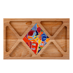 "Jajur" By Minas Wooden Tray with Ceramic Tile