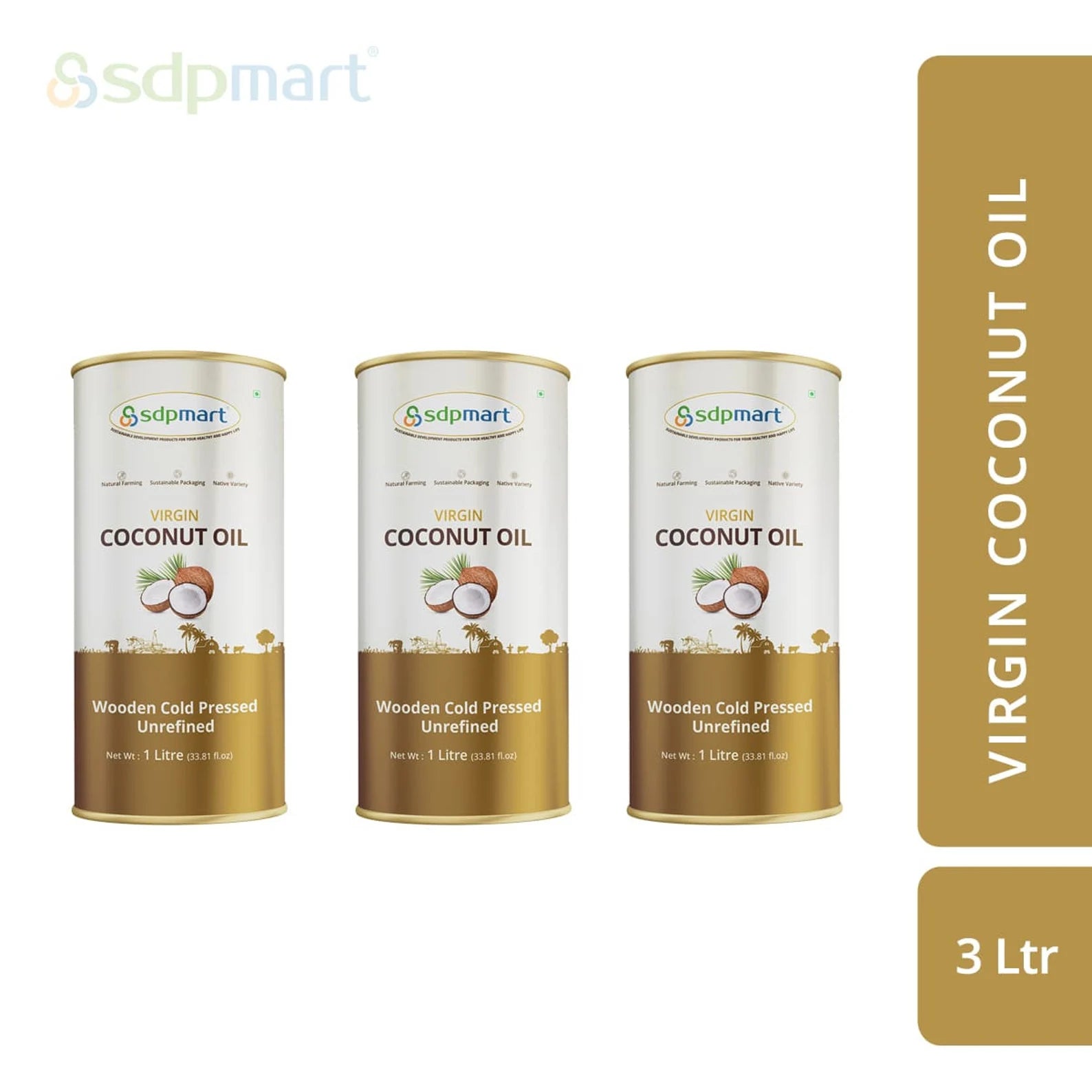 SDPMart Cold pressed virgin Chekku Coconut Oil | Natural | Unrefined FREE Shipping