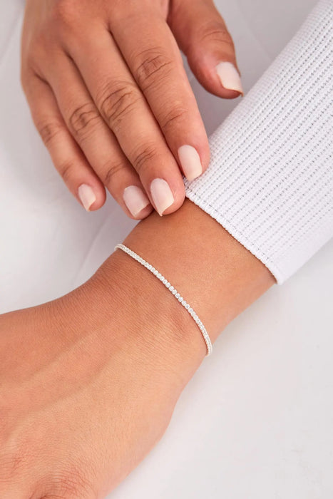 Moissanite Tennis Bracelet, Bracelet for Woman, Gifts for Her, Bridesmaid Gift, Silver Bracelet, Tiny CZ Tennis Bracelet