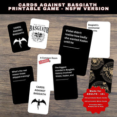 Cards Against Game Empyrean Series themed Adult version Printable Party Game - booktok romantasy game. Fourth Wing, Iron Flame, Onyx Storm