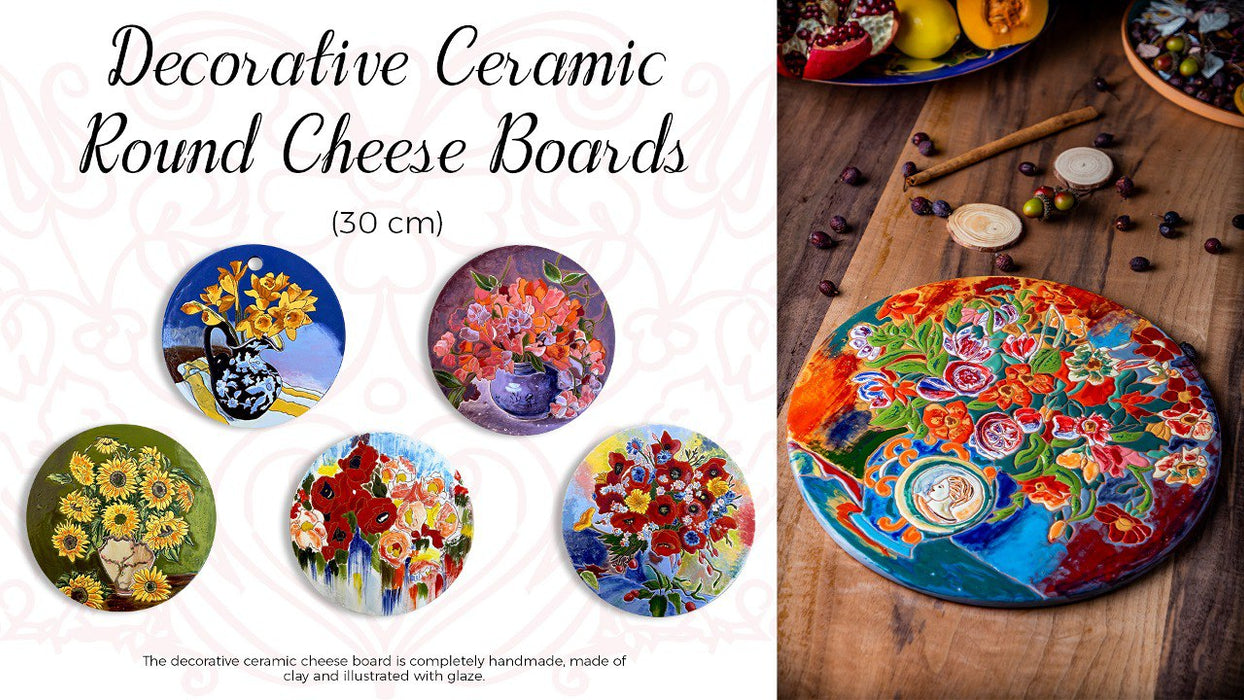 Custom Round Ceramic Cheese Board