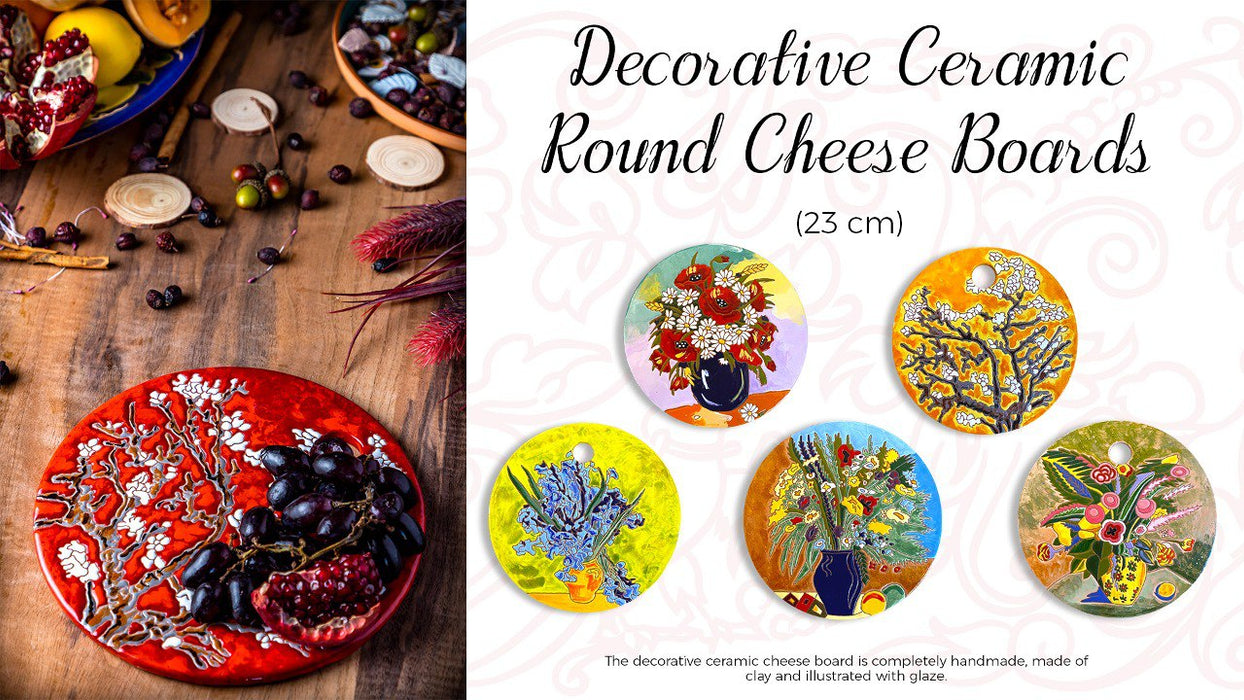 Custom Round Ceramic Cheese Board