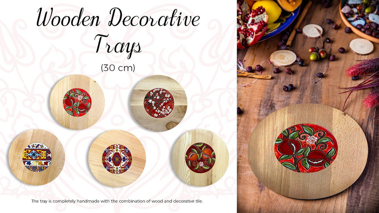 Custom Wooden Tray with Ceramic Tile
